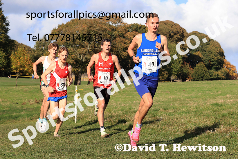 Senior men, 2024 Northern Cross Country Relays, Graves Park, Sheffield.   Photo: David T. Hewitson/Sports for All Pics